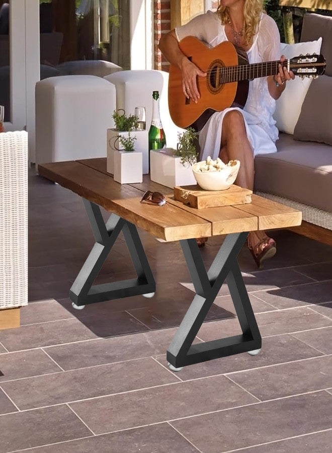 Rioychan 16 '' Metal Bench Coffee Table Legs, Heavy Duty Replacement Furniture Legs for DIY Modern Desks, Night Stands, Bench, Sofa, Dining Tables Set of 2(Bear Up to 800lb) - Image 5